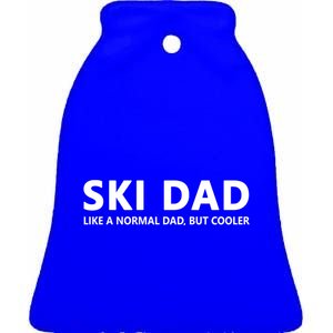 Funny Skiing Father Ski Dad Gift Ceramic Bell Ornament