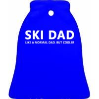 Funny Skiing Father Ski Dad Gift Ceramic Bell Ornament