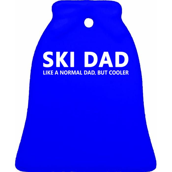 Funny Skiing Father Ski Dad Gift Ceramic Bell Ornament