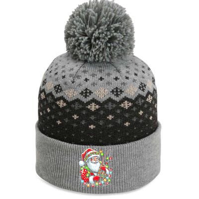 Funny Santa Fishing Merry Fishmas Christmas Fisherman Dad The Baniff Cuffed Pom Beanie