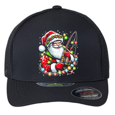 Funny Santa Fishing Merry Fishmas Christmas Fisherman Dad Flexfit Unipanel Trucker Cap