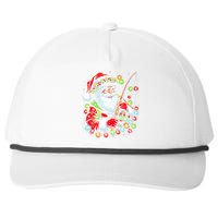 Funny Santa Fishing Merry Fishmas Christmas Fisherman Dad Snapback Five-Panel Rope Hat