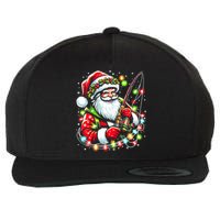 Funny Santa Fishing Merry Fishmas Christmas Fisherman Dad Wool Snapback Cap