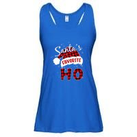 Funny Santa's Favorite Ho Christmas Plaid Buffalo Pajama Cool Gift Ladies Essential Flowy Tank