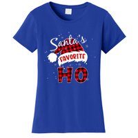 Funny Santa's Favorite Ho Christmas Plaid Buffalo Pajama Cool Gift Women's T-Shirt