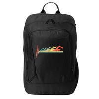 Funny Swimming Gift Swimmer Heartbeat Retro Gift City Backpack