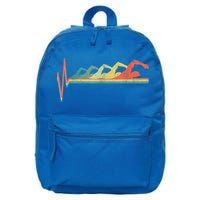 Funny Swimming Gift Swimmer Heartbeat Retro Gift 16 in Basic Backpack