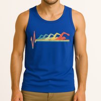 Funny Swimming Gift Swimmer Heartbeat Retro Gift Tank Top