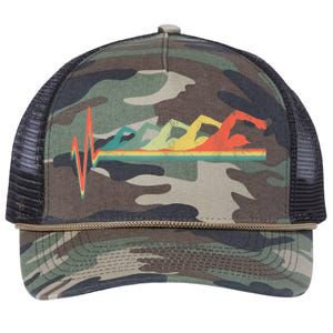 Funny Swimming Gift Swimmer Heartbeat Retro Gift Retro Rope Trucker Hat Cap