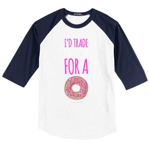 Funny Sister Gift Funny Gift: ID Trade My Sister Donut Gift Baseball Sleeve Shirt