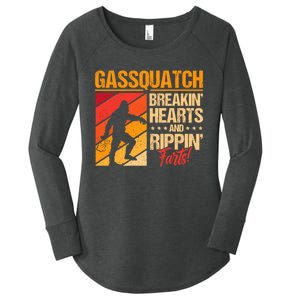 Funny Sasquatch Gasquatch Breakin Hearts Rippin Fart Bigfoot Women's Perfect Tri Tunic Long Sleeve Shirt