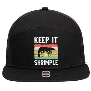 Funny Shrimp Gift For  Cool Fishing Prawn Lover 7 Panel Mesh Trucker Snapback Hat