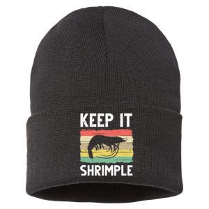 Funny Shrimp Gift For  Cool Fishing Prawn Lover Sustainable Knit Beanie