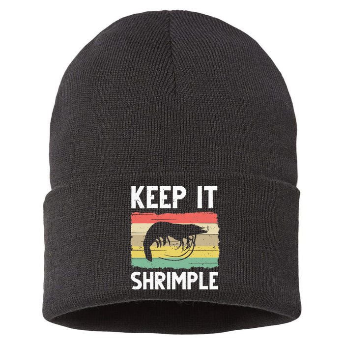 Funny Shrimp Gift For  Cool Fishing Prawn Lover Sustainable Knit Beanie