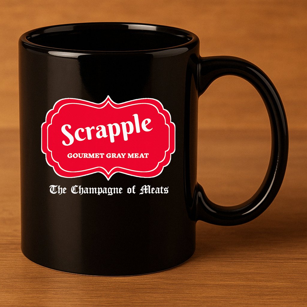Funny Scrapple Gourmet Gray Meat Champagne Of Meats Pa Joke 11oz C Handle Ceramic Mug
