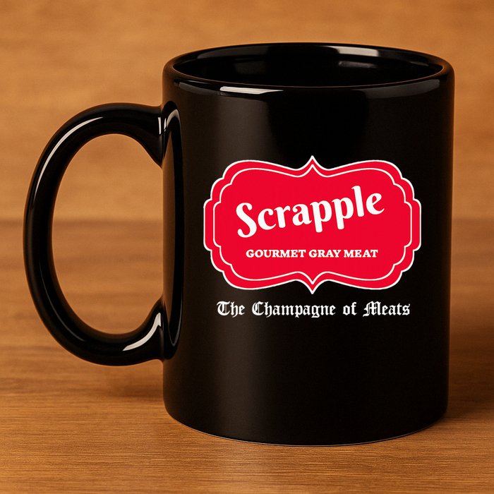 Funny Scrapple Gourmet Gray Meat Champagne Of Meats Pa Joke 11oz C Handle Ceramic Mug