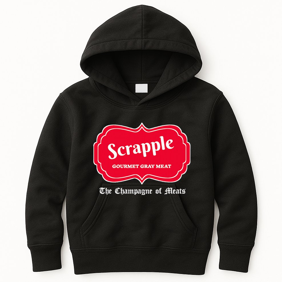 Funny Scrapple Gourmet Gray Meat Champagne Of Meats Pa Joke Kids Hoodie