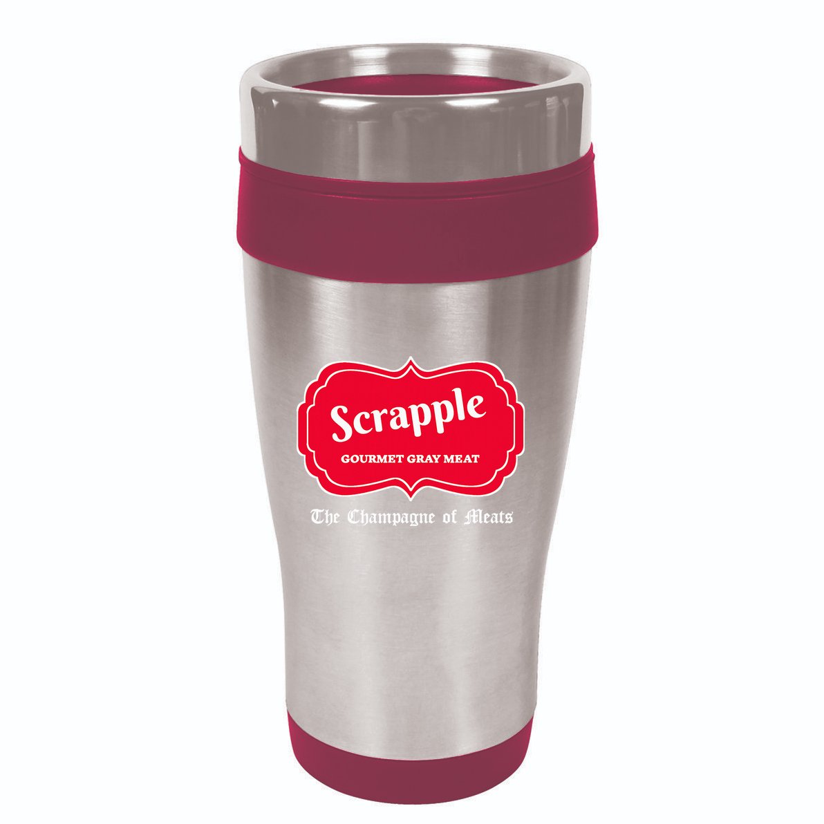 Funny Scrapple Gourmet Gray Meat Champagne Of Meats Pa Joke 16oz Travel Tumbler