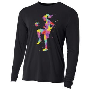 Funny Soccer Girl Gift Cooling Performance Long Sleeve Crew