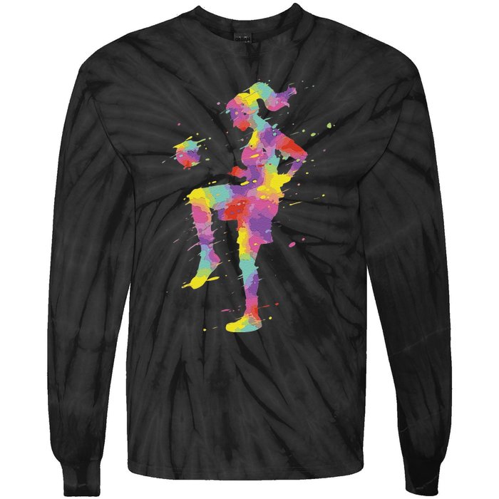 Funny Soccer Girl Gift Tie-Dye Long Sleeve Shirt