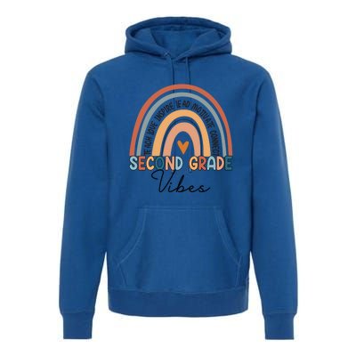 Funny Second Grade Teacher Rainbow Team 2Nd Grade Vibes Great Gift Premium Hoodie