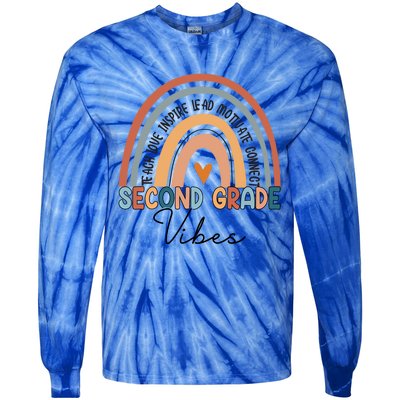 Funny Second Grade Teacher Rainbow Team 2Nd Grade Vibes Great Gift Tie-Dye Long Sleeve Shirt