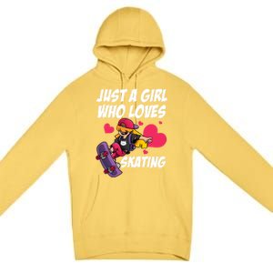 Funny Skateboard Gift Cool Skateboarding Gift Premium Pullover Hoodie