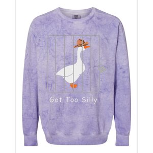 Funny Silly Goose Lover Mugshot Meme Got Too Silly Colorblast Crewneck Sweatshirt