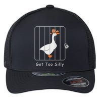 Funny Silly Goose Lover Mugshot Meme Got Too Silly Flexfit Unipanel Trucker Cap