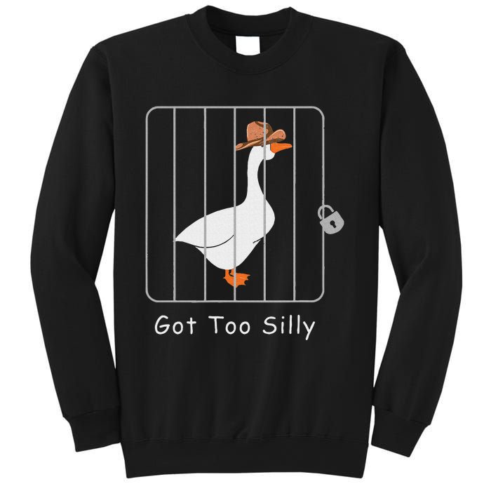 Funny Silly Goose Lover Mugshot Meme Got Too Silly Sweatshirt