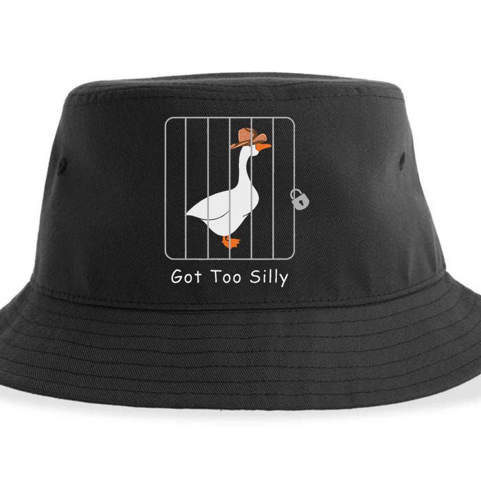 Funny Silly Goose Lover Mugshot Meme Got Too Silly Sustainable Bucket Hat