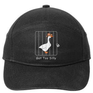 Funny Silly Goose Lover Mugshot Meme Got Too Silly 7-Panel Snapback Hat