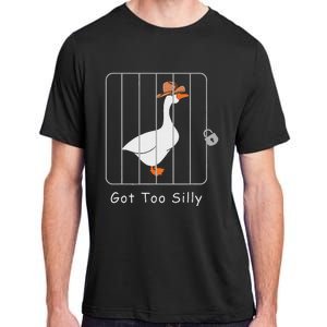 Funny Silly Goose Lover Mugshot Meme Got Too Silly Adult ChromaSoft Performance T-Shirt