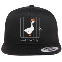 Funny Silly Goose Lover Mugshot Meme Got Too Silly Flat Bill Trucker Hat