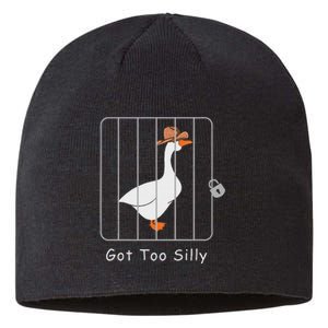 Funny Silly Goose Lover Mugshot Meme Got Too Silly Sustainable Beanie