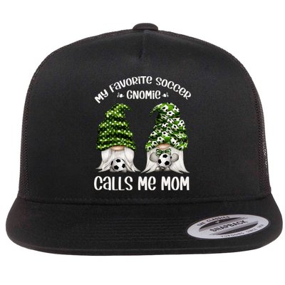 Funny Soccer Gnome My Favorite Soccer Gnomie Calls Me Mom Cute Gift Flatbill Hat