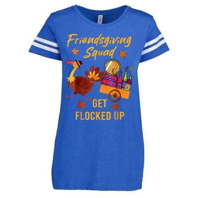 Friendsgiving Squad Get Flocked Up Thanksgiving Enza Ladies Jersey Football T-Shirt