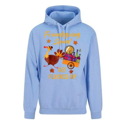 Friendsgiving Squad Get Flocked Up Thanksgiving Unisex Surf Hoodie