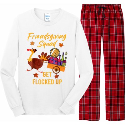 Friendsgiving Squad Get Flocked Up Thanksgiving Long Sleeve Pajama Set