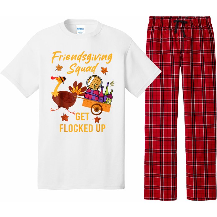 Friendsgiving Squad Get Flocked Up Thanksgiving Pajama Set