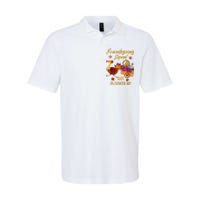 Friendsgiving Squad Get Flocked Up Thanksgiving Softstyle Adult Sport Polo