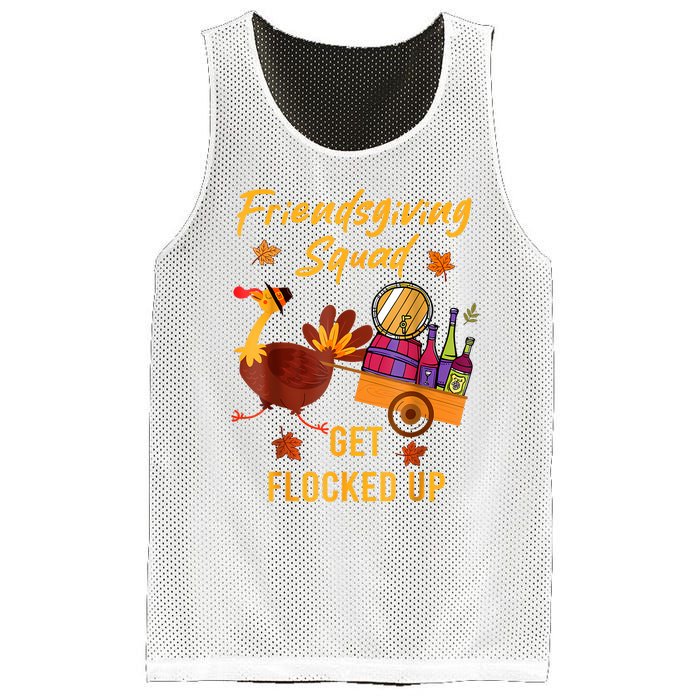 Friendsgiving Squad Get Flocked Up Thanksgiving Mesh Reversible Basketball Jersey Tank