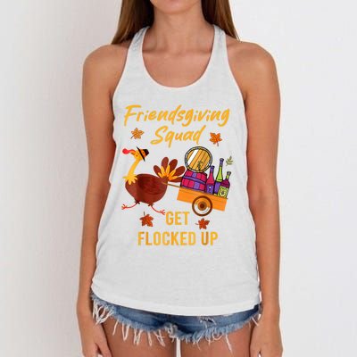 Friendsgiving Squad Get Flocked Up Thanksgiving Women's Knotted Racerback Tank