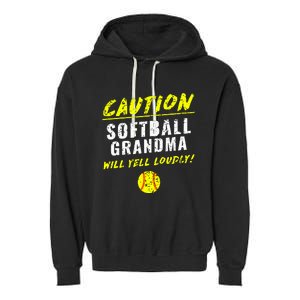 Fastpitch Softball Grandma Funny Garment-Dyed Fleece Hoodie