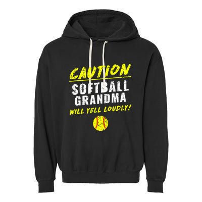 Fastpitch Softball Grandma Funny Garment-Dyed Fleece Hoodie