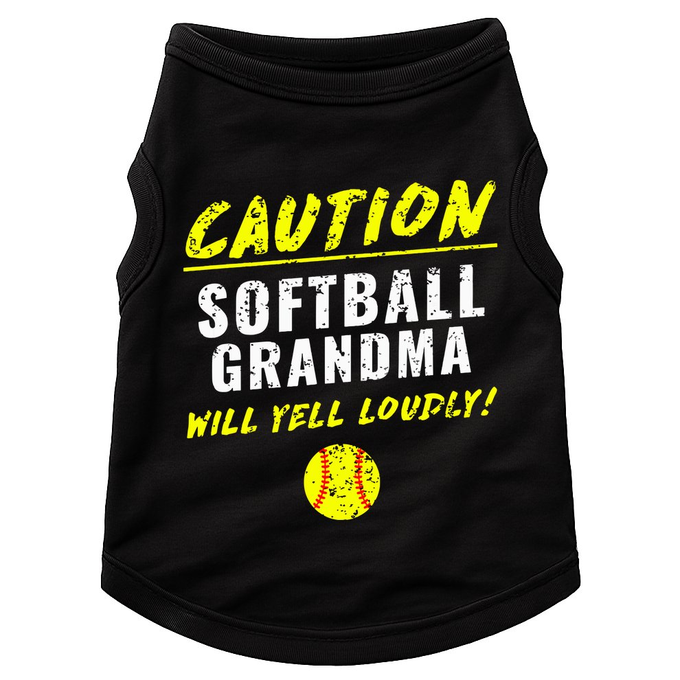 Fastpitch Softball Grandma Funny Doggie Tank