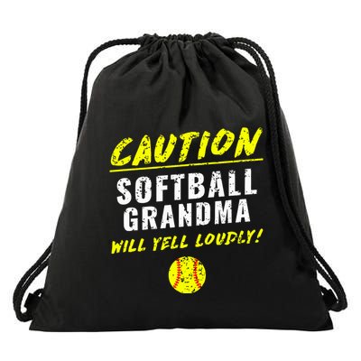 Fastpitch Softball Grandma Funny Drawstring Bag