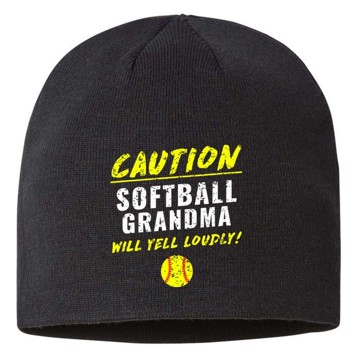 Fastpitch Softball Grandma Funny Sustainable Beanie