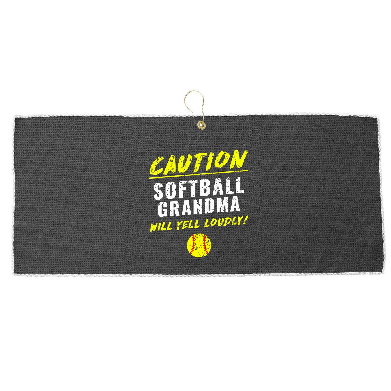 Fastpitch Softball Grandma Funny Large Microfiber Waffle Golf Towel