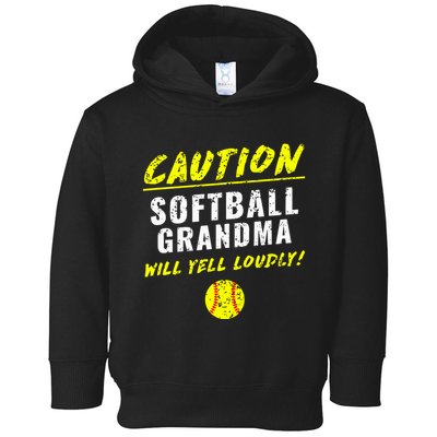 Fastpitch Softball Grandma Funny Toddler Hoodie